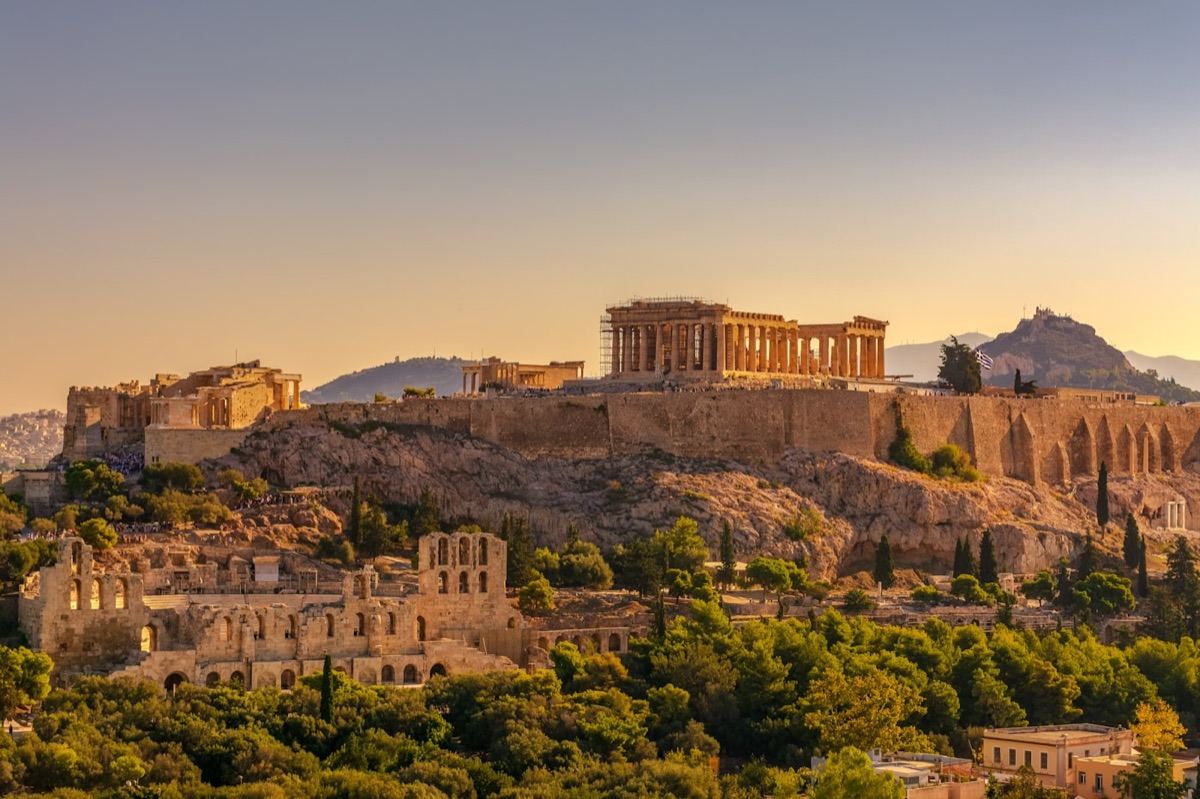 The Acropolis of Athens at golden hour